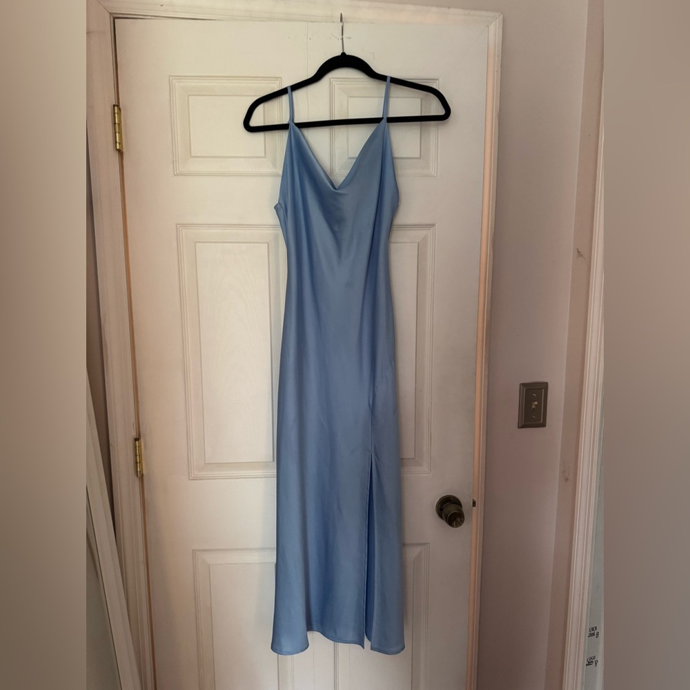 Elegant Light Blue Slip Dress